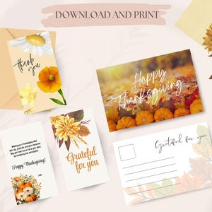 Étiquette-cadeau pour Thanksgiving, carte postale imprimable, carte de joyeux Thanksgiving, bricolage, carte-cadeau imprimable, carte de remerciement, carte d'automne pour cadeau