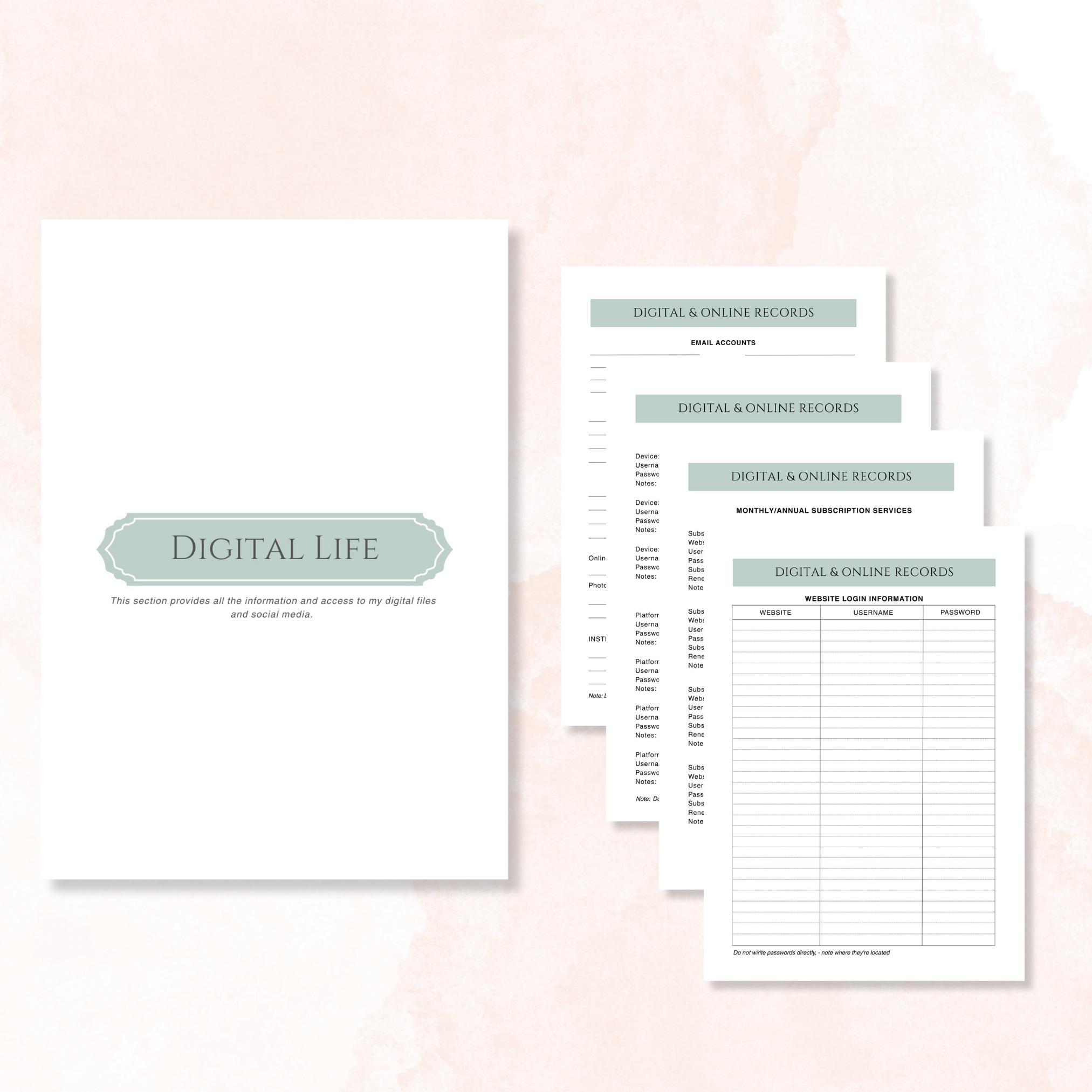 End of Life Planner Printable | Final Wishes Planner | When I’m Gone ...