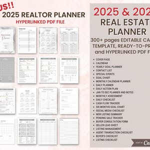 Plantilla de planificador de agente inmobiliario / Planificador definitivo de bienes raíces imprimible / Plantilla de planificador de agente inmobiliario Canva / Planificador digital de agente inmobiliario