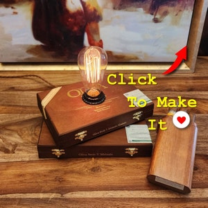 Elegante Vintage Oliva Serie Zigarrenkistenlampe - schwenkbares Akzentlicht mit Edison-Birne, klassischer seltener Fund, perfektes Muttertagsgeschenk, jetzt im Trend
