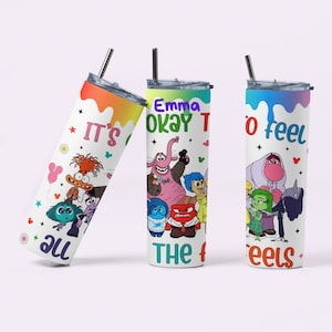 Personalized Inside Out 2 Tumbler: 20oz Stainless Steel Water Bottle