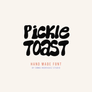 Pickle Toast Schriftart, sprudelnder handgeschriebener Spaß, schrulliges Comic-Schriftbild