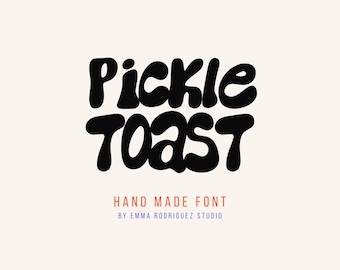 Pickle Toast Font, Bubbly Handwritten Fun, Quirky Comic Typeface