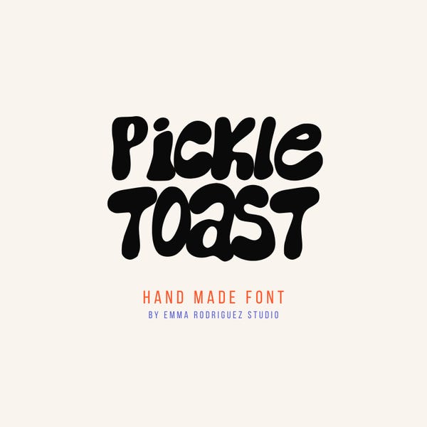 Pickle Toast Schriftart, sprudelnder handgeschriebener Spaß, schrulliges Comic-Schriftbild