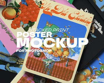 Messy Print Pile Mockup: Modern Realistic Style (PSD Download)