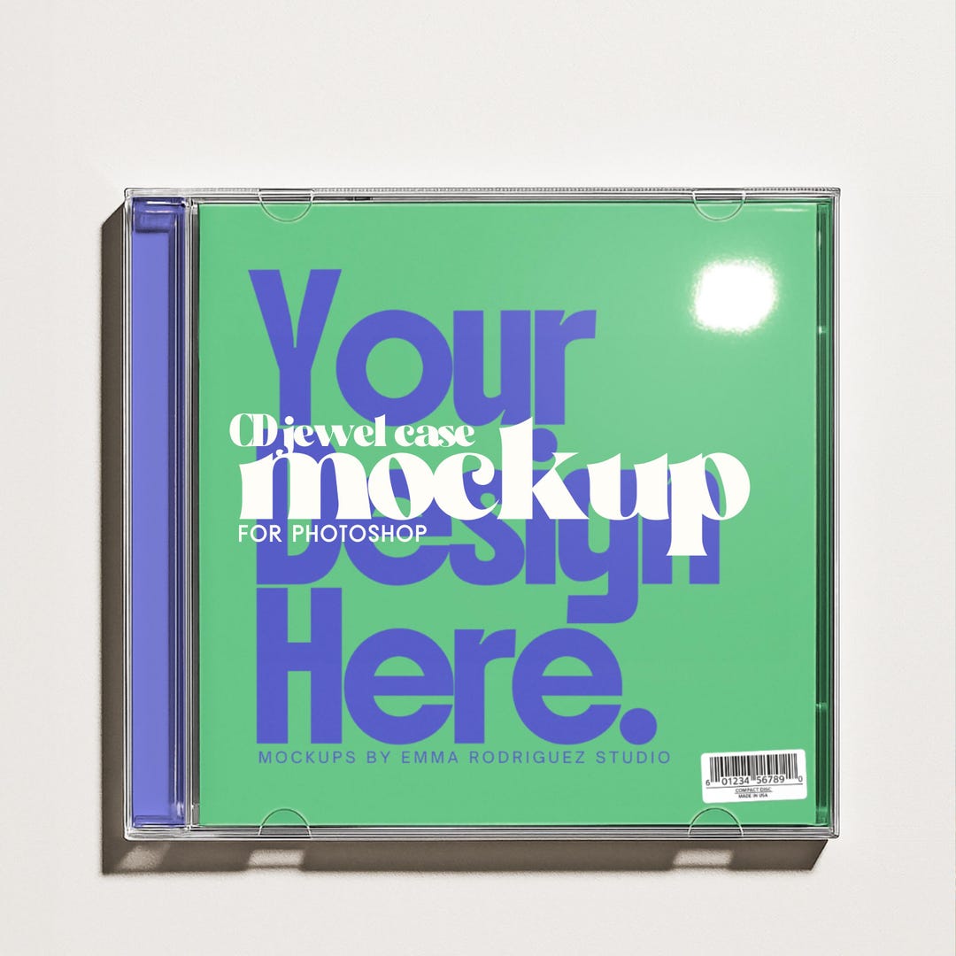 Cd Spine Example Plastic CD Jewel Case Mockup, Customisable Spine Insert Template, PSD ...