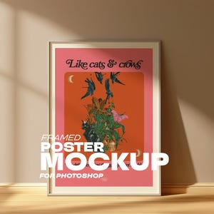 Leaning Frame Mockup, Modern Photoshop Template, Single Digital Download (DIN A Portrait) for Wall Art, Artists, Creatives image 6