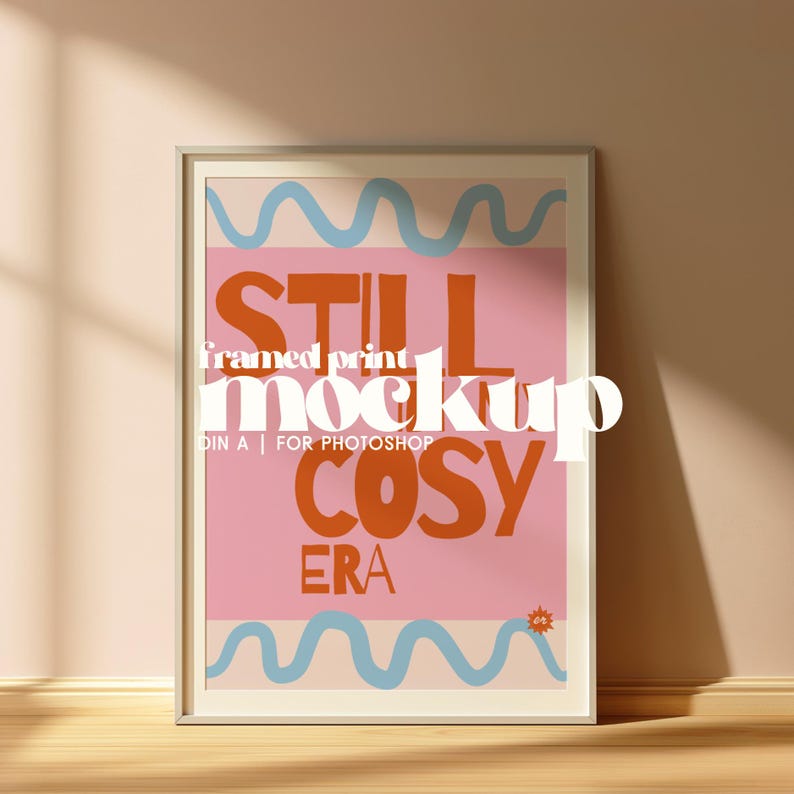 Leaning Frame Mockup, Modern Photoshop Template, Single Digital Download (DIN A Portrait) for Wall Art, Artists, Creatives image 1