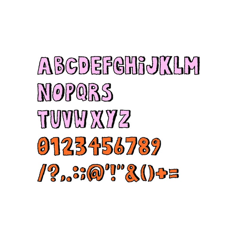 Blocky Sketched Font, Hand-drawn Gritty Style Cartoon Typeface for ...
