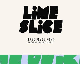 Lime Slice Font - Bold Retro Display Typeface, Handmade Bubble Typography Font for Branding Posters and Graphic Design