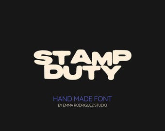 Stamp Duty - Wide Bold Inky Blotchy Style Type, Digital Download