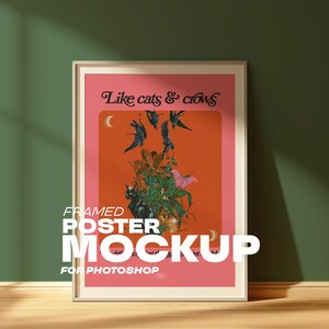 Leaning Frame Mockup, Modern Photoshop Template, Single Digital Download (DIN A Portrait) for Wall Art, Artists, Creatives image 9