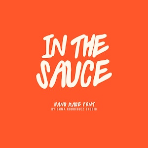 In The Sauce Font - Bold Hand Drawn Brush Display Typeface, Expressive Retro Lettering, Playful Branding Font, Digital Download