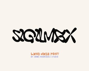 Sigilmax Font - Abstract Symbolic Display Typeface, Quirky Hand Drawn Lettering, Experimental Branding Font, Digital Download