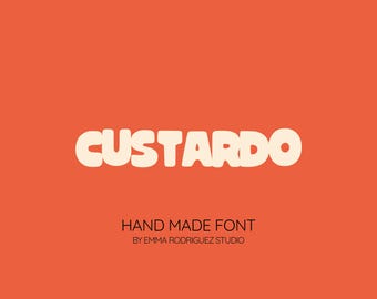Custardo Font - Thick Chunky Fun San Serif Bold Type, Digital Download