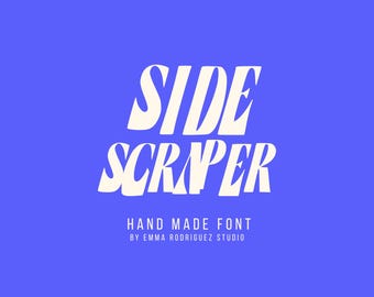 Side Scraper Font, Retro Serif Display Type, Bold Editorial Lettering for Posters, Branding and Packaging, Designers, Artists