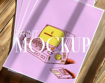 Print Stack Mockup: Urban Modern Style, DIN A (PSD Download)