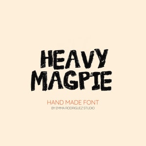 Heavy Magpie Font, Bold Grunge Handwritten Font, Rough Ink Display Typeface, Distressed Poster Font, Logo Branding Font, Digital Download