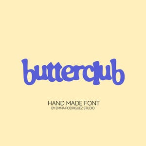 Butterclubフォント - 太字で遊び心のあるディスプレイ書体、大胆な丸みを帯びたバブル文字、個性的な小文字フォント、デジタルダウンロード