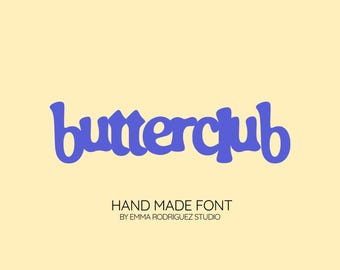 Butterclub Font - Chunky Playful Display Typeface, Bold Rounded Bubble Lettering, Quirky Lowercase Font, Digital Download