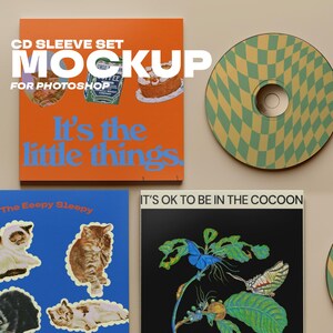 CD Sleeve Mockup Set, Single Download, Customizable PSD Template for Creatives and Musicians