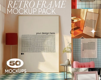 The Ultimate Retro Frame Mockup Pack | Vintage Art, Mid Century Modern Frame Template, PSD Files Collection