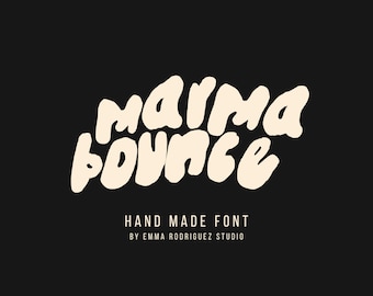Marmabounce Font - Chunky Playful Display Typeface, Bold Rounded Bubble Lettering, Quirky Lowercase Font, Digital Download