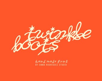 Twinkle Boots Font - Western Handwritten Script, Cosmic Cowgirl Star Typeface, Messy Edgy Lettering for Posters & Branding