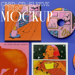Conjunto de capas de CD e discos | Download de mockup único com detalhes totalmente personalizáveis, perfeito para artistas de covers e músicos
