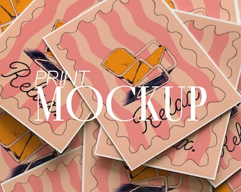 Stacked Messy Print Pile Mockup | DIN A, Single Mockup Download Urban Modern Realistic Style