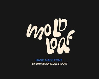 Moldloaf Font, carattere tipografico ondulato, stravagante, disegnato a mano, audace e traballante, per Canva e altro.