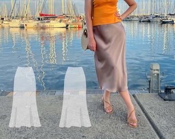Chloé bias skirt sewing pattern with sewing tutorial