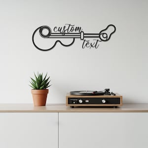 Custom Guitar Wall Art, Personalized Music Room Decor, Metal Guitar Sign, Music Lover Gift, Guitar Player Name Decor, Rock Wall Sign