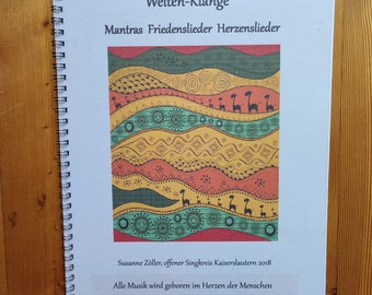 Liederbuch  Friedenslieder Mantras Herzenslieder mit Gitarrenakkorde