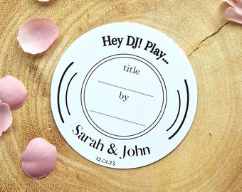 Wedding Song Request Card - Wedding Favours - Custom Favors - DJ Request Cards - Vinyl Record Card - Kraft Ivory White Card - Invite Insert