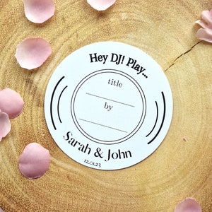 Wedding Song Request Card - Wedding Favours - Custom Favors - DJ Request Cards - Vinyl Record Card - Kraft Ivory White Card - Invite Insert