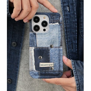 Handmade Cowboy Patchwork Traditional Fabric,Personalized denim print original phone case