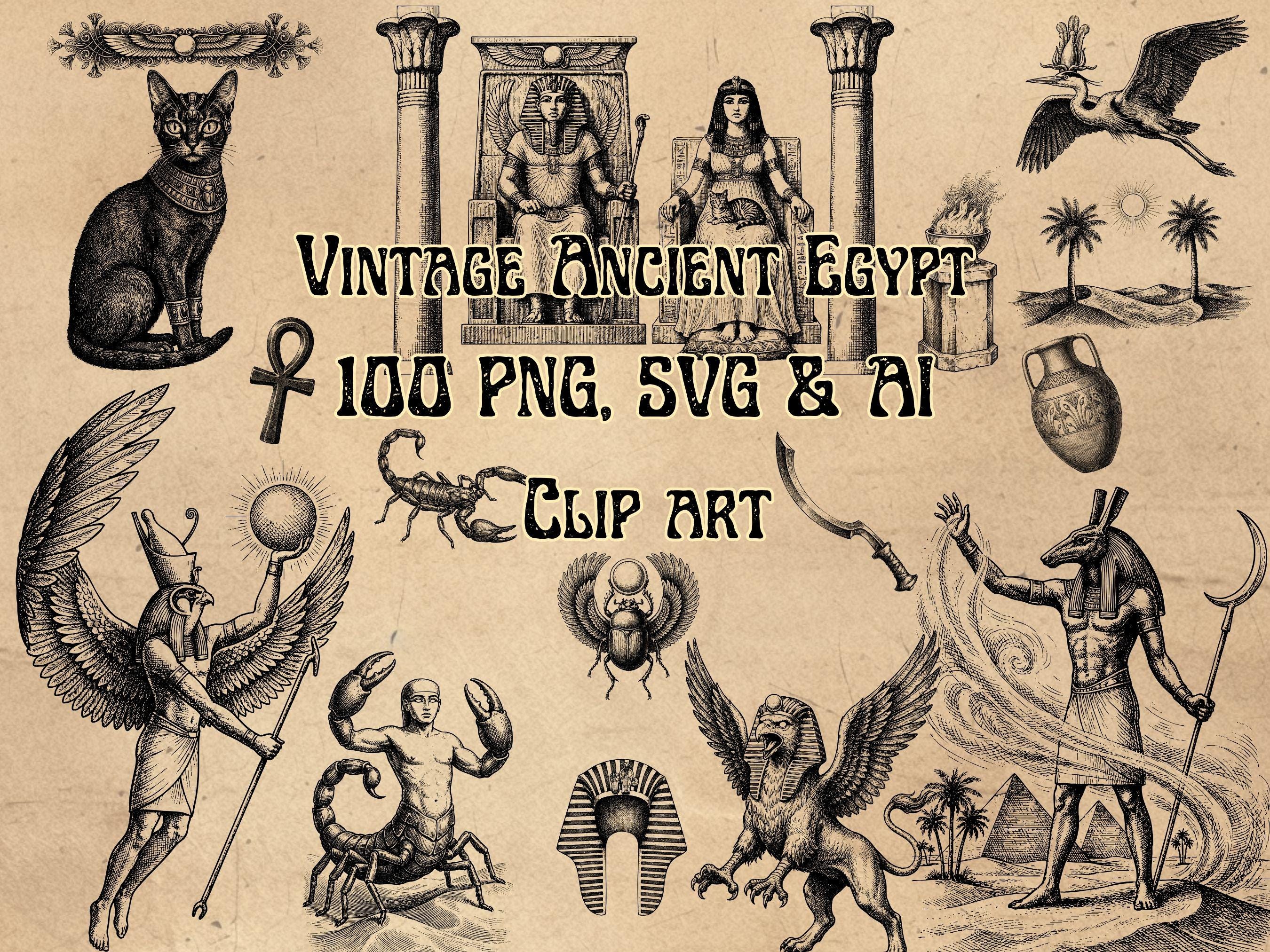 Vintage Ancient Egypt Clip Art: 100 PNG & SVG Images (digital Download ...