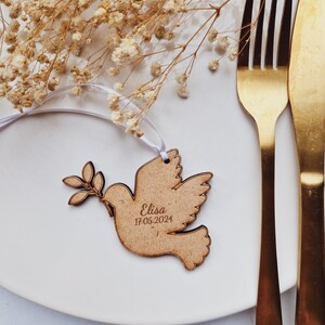 Servietten-Anhänger, Platzkarten, Tischkarten, Namensschild für Taufe, Kommunion,  Konfirmation,  Firmung, Hochzeit, Tischdeko
