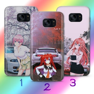 Anime JDM 7 Phone Case Cover For Samsung Galaxy S5 S6 S7 S8 S9 Edge Plus LTE NEO Models Inspired Japanese Fast Sports Cars Cartoon Girl Boy