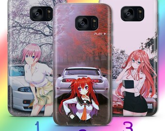 Anime JDM 7 Phone Case Cover For Samsung Galaxy S5 S6 S7 S8 S9 Edge Plus LTE NEO Models Inspired Japanese Fast Sports Cars Cartoon Girl Boy