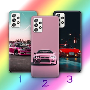 JDM 4 Phone Case Cover For Samsung A13 A14 A15 A16 A25 A26 A33 A34 A35 A36 A53 A54 A55 A56 A72 A73 + More Models Fast Drift Race Muscle Car