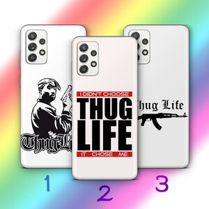 Thug Life 6 Phone Case Cover For Samsung A13 A14 A15 A16 A25 A26 A33 A34 A35 A36 A53 A54 A55 A56 A72 A73 + More Models Iconic Text Tattoo