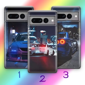 JDM 3 Phone Case For Google Pixel 6 6A 7 7A 8 8A 9 9A Pro XL Models Fast Drift Race Muscle Sports Cars Street Race Supercars