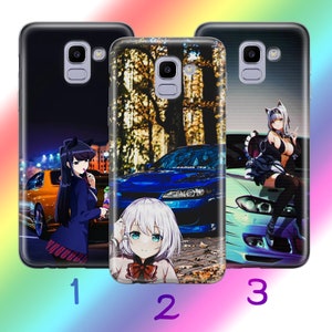 Anime JDM 8 Phone Case Cover For Samsung Galaxy A3 A5 A6 A7 A8 J3 J5 J6 J7 Models Inspired By Japanese Fast Sports Cars Cartoon Girl Boy