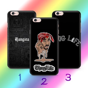 Thug Life 5 Phone Case Cover For Apple iPhone 5 SE 2020 2022 6 7 8 X Xs XR MaX PLuS Models Iconic Slang Text Tattoo Tattoos Gangsta Gangster
