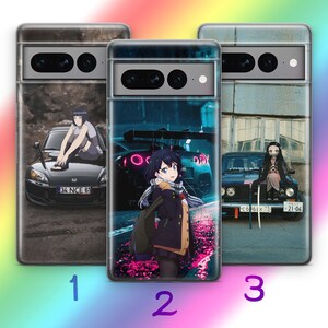 Anime JDM 3 Phone Case For Google Pixel 6 6A 7 7A 8 8A 9 9A Pro XL Models Inspired By Japanese Fast Sports Cars Cartoon Girl Boy