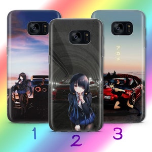 Anime JDM 5 Phone Case Cover For Samsung Galaxy S5 S6 S7 S8 S9 Edge Plus LTE NEO Models Inspired Japanese Fast Sports Cars Cartoon Girl Boy