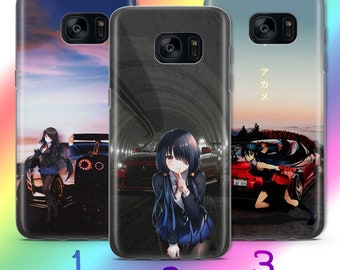 Anime JDM 5 Phone Case Cover For Samsung Galaxy S5 S6 S7 S8 S9 Edge Plus LTE NEO Models Inspired Japanese Fast Sports Cars Cartoon Girl Boy