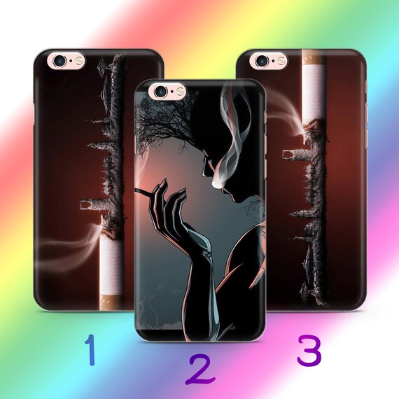 Cigarette 3 Phone Case Cover for Apple iPhone 5 SE 2020 2022 6 7 8 X Xs XR  Max Plus Models Cigarettes Rolling Cigar Smoke Smokers Ashtray